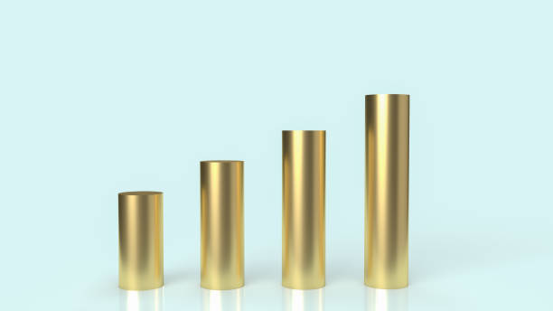 istock The gold chart on  blue background for business content 3d rendering. 1302449753