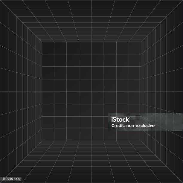 Grid Abstract Room Perspective Grid Room Wireframe Abstract Cube Data Digital ...