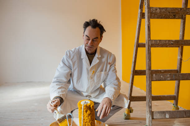 Painting room walls takes time