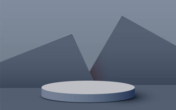 istock Abstract scene background. Cylinder podium background. Product presentation, mock up, show cosmetic product, Podium, stage pedestal or platform. 1302451747