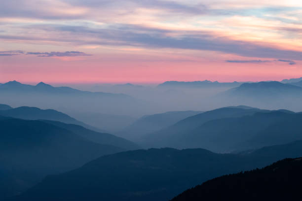 Sunset on Fiemme Valley, Trentino, Italy