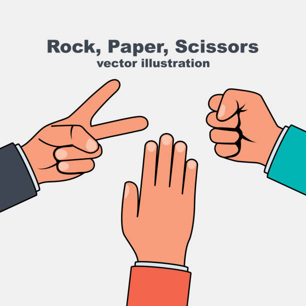 rock, schere, papier. handspielvektor - thumb stones stock-grafiken, -clipart, -cartoons und -symbole