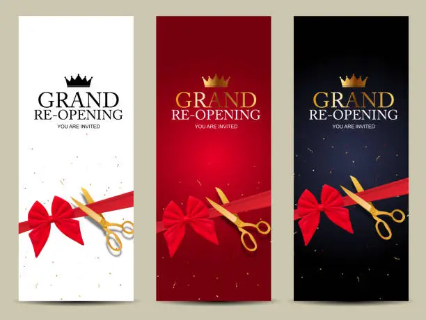 Vector illustration of Grand RE-Opening Card Business Poster Background. Vector Illustration EPS10