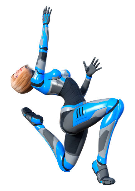 istock 3D illustration female robot on white 1302460016