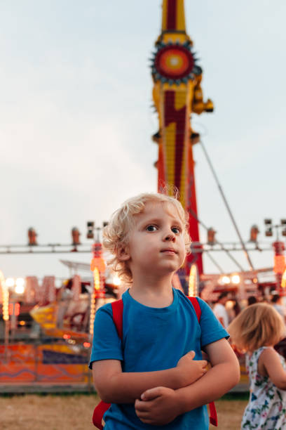 istock Cute Little Boy In Luna Park 1302461495