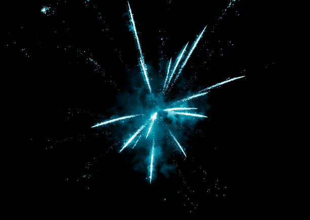 Fireworks in the night sky. Explosions of fireworks against the dark sky.