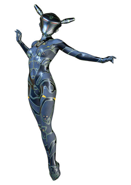 istock 3D illustration space super woman on white 1302462395
