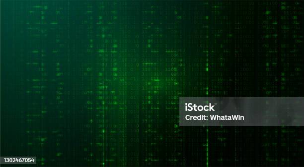 Matrix Digital Binary Code Background Hacking Concept Stock ...