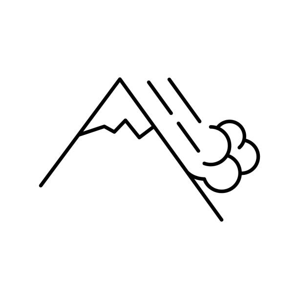 Snow avalanche, snowslide, natural disaster icon. Can be used as web element, design icon on white background Snow avalanche, snowslide, natural disaster icon. Can be used as web element, design icon on white background. avalanche stock illustrations