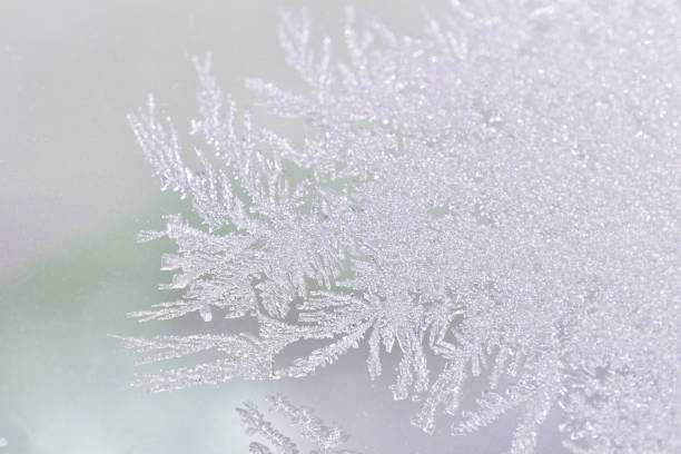 istock Beautiful frosty pattern on a glass jar 1302471419