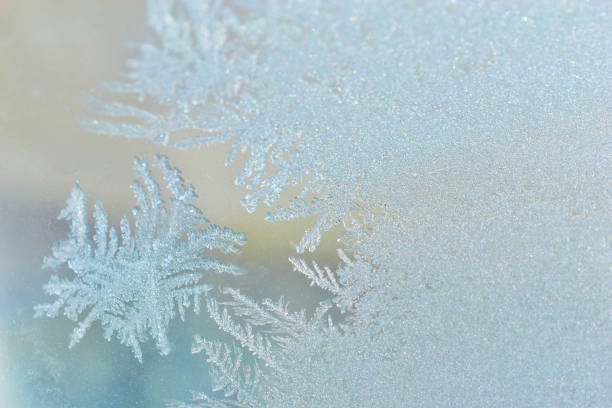 istock Beautiful frosty pattern on a glass jar 1302472013