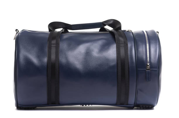 men`s expensive leather bag on a white background