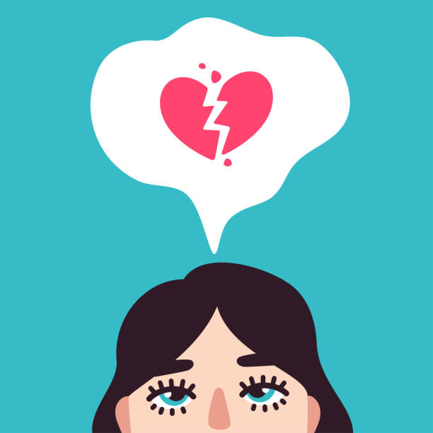 illustrations, cliparts, dessins animés et icônes de concept brisé de coeur - relationship difficulties depression heart shape sadness