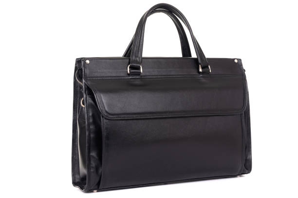 istock expensive black leather women bag on a handle isolated on a white background 1302475975