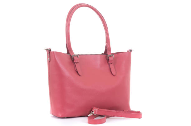 istock leather female coral bag with strap isolated on white background 1302476006