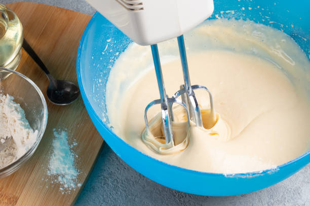 istock Kneading baking dough with an electric mixer 1302477598