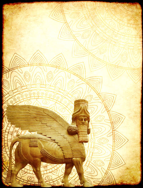 istock Grunge background with paper texture and lamassu 1302478511