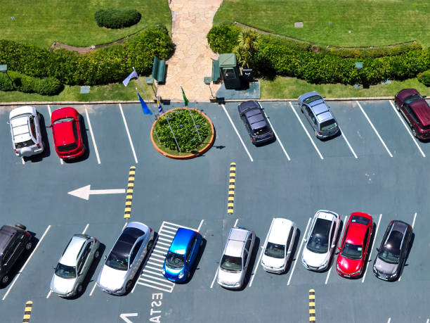istock Apartment Parking Lot Top View 1302480648