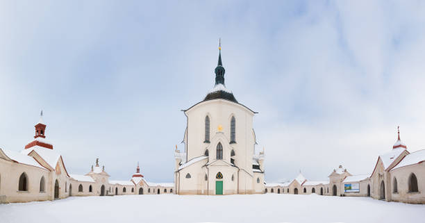 Pilgrimage Church of St John of Nepomuk at Zelena Hora,Czech republic, is the masterpiece of architect Santini Aichl.Czech cultural heritage and UNESCO World heritage monument.Baroque Gothic in Europe Pilgrimage Church of St John of Nepomuk at Zelena Hora,Czech republic, is the masterpiece of architect Santini Aichl.Czech cultural heritage and UNESCO World heritage monument.Baroque Gothic in Europe former czechoslovakia stock pictures, royalty-free photos & images