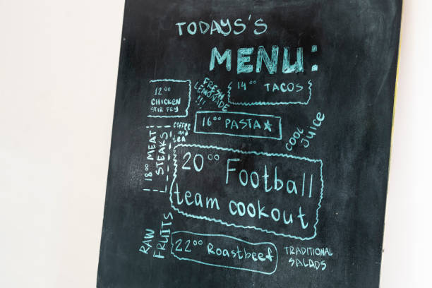 istock black chalkboard with menu text in the street restaurant 1302482199