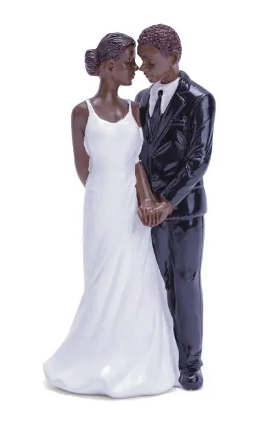 African American Wedding Cake Topper Cut Out.