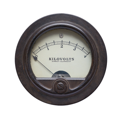 Old Electric Kilovolt  Power Ammeter Cut Out.