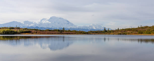 istock Scenic Autumn Reflection in Denali National Park Alaska 1302486955
