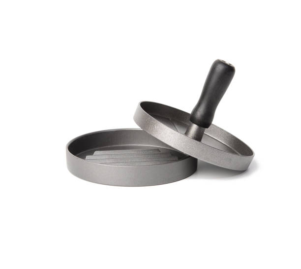 istock metal press for meat cutlets, hamburger mold isolated on white background 1302487334