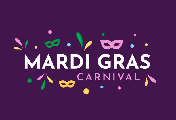 mardi gras karneval karte. vektor - mardi gras stock-grafiken, -clipart, -cartoons und -symbole