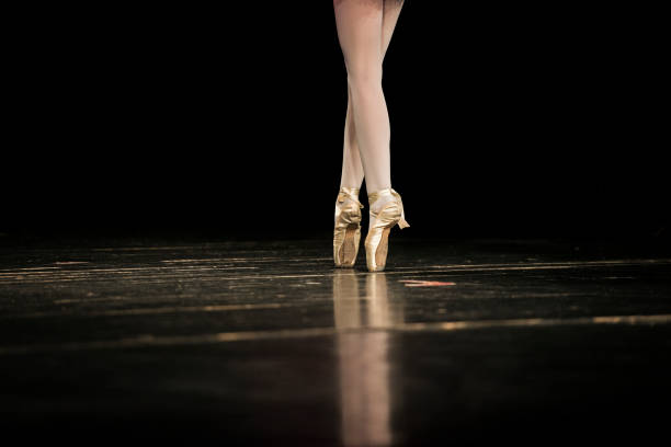 Ballerina rehearsal in dance studio