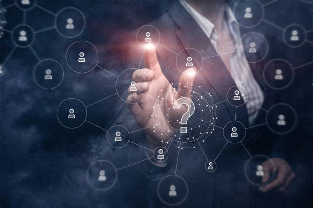 istock Businesswoman manages the network of workers to solve complex issues. 1302501402