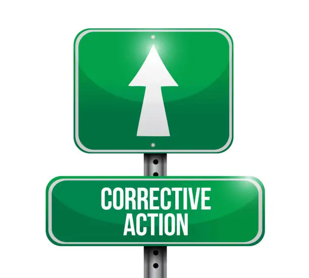Vector illustration of Corrective action sign post illustration design