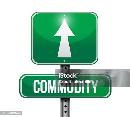 istock Commodity road sign illustration design 1302509532