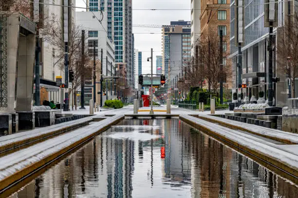 Photo of Downtown Houston in the Snow