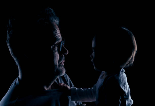 Unhappy father with child. Stress. Baby. Sad daddy. Family problems. Paternal care very important for kid. Custody. Rights