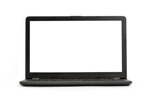 istock Laptop isolated on white background 1302518856