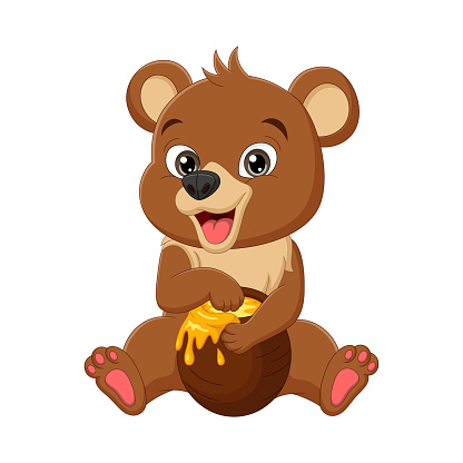 ✓ Imagen de Dibujos animados bebé oso marrón sentado Fotografía de Stock