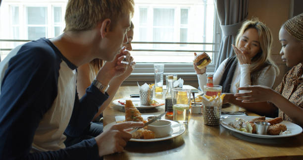 Friends Eating Pub Lunch