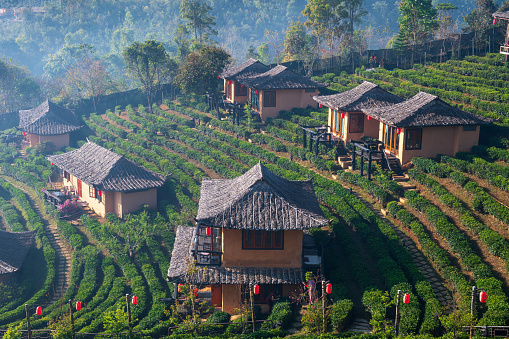 Yunnan Chinese Village Surrounded by a great valley Mae Hong Son Province, Thailand