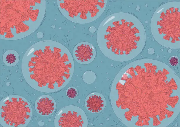 Vector illustration of Covid Virus Bubbles