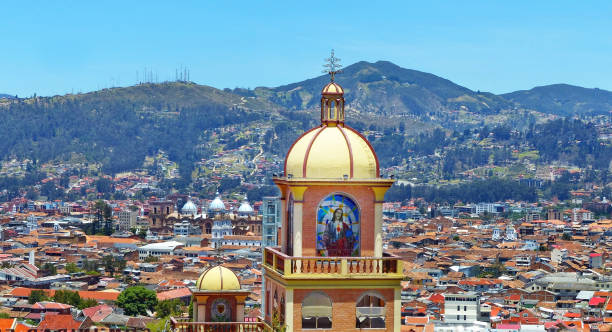 Quito, Pichincha, Ecuador: the Iglesia de Santa Bárbara is a Roman Catholic parish church located at the intersection of García Moreno and Manabí streets (formerly Calle del Teatro) in Quito’s Historic Center. Although the parish was established in the 16th century, serving briefly as a Jesuit base from 1586 to 1589, the current structure is a Neoclassical reconstruction designed by architect Juan Pablo Sanz and consecrated in 1892. The building is characterized by a Greek cross plan, twin bell towers, and a central dome constructed of iron and zinc. Historically, it marks the northernmost point of the \