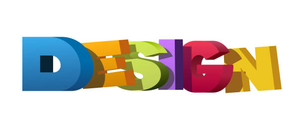 istock Colorful illustration of Design word 1302544583