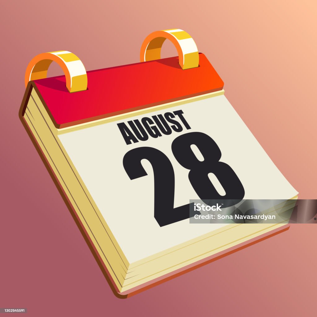 28 August Sign August 28 Stock Illustration - Download Image Now - 2019, 2020, 2021 ...