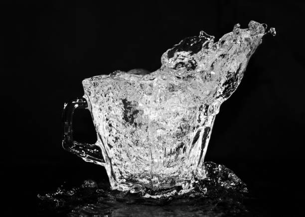 Water splashing out of cup