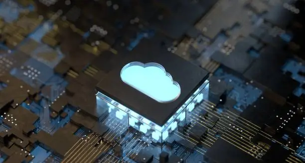 Photo of Cloud Computing, Data Center, Server Rack, Connection In Neural Network, Technology