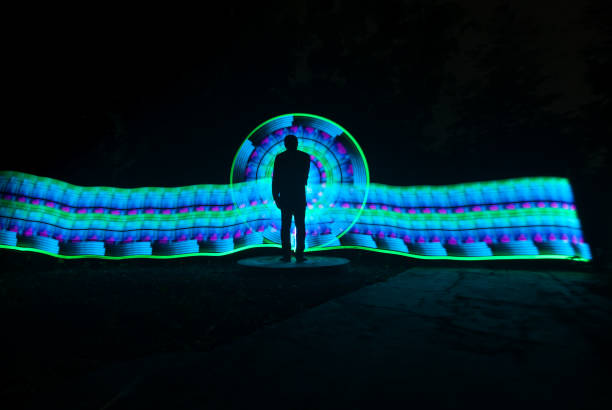 istock People with beautiful light painting artwork 1302548323
