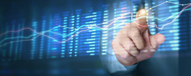 istock Businessman plan graph growth increase of chart positive indicators in his business 1302548396