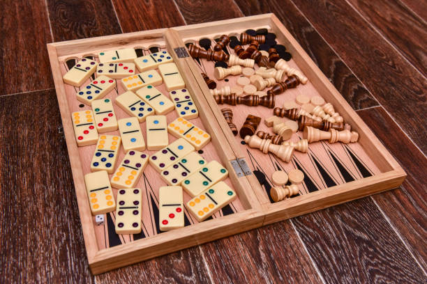 istock checkers, chess, dominoes and backgammon. set of board games. 1302551330
