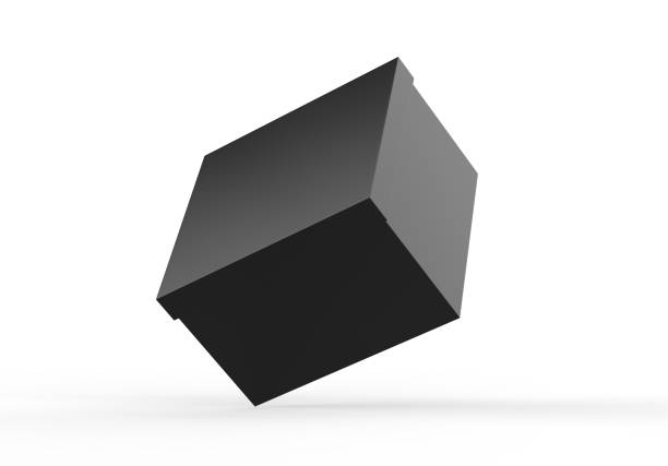 istock Black blank rigid neck box with inner foxing for branding presentation and mock up, 3d illustration 1302552327