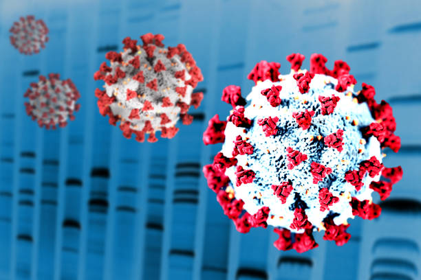 istock Mutation variant Covid-19 coronavirus. Showing genetic mutation floating with red blood cells 1302554623